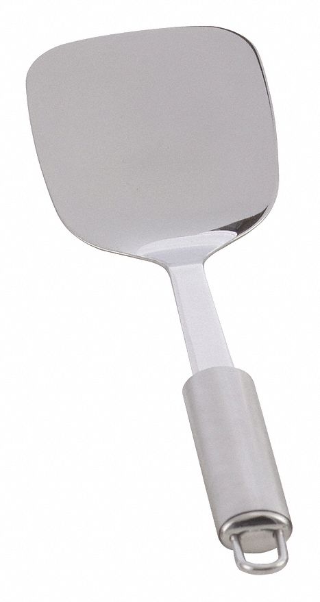 Turner: Stainless Steel, 3 in Blade Wd, 13 1/2 in Overall Lg, Solid, Silver