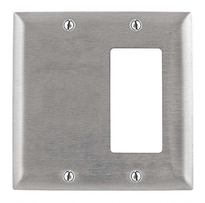 Hubbel Ss1426 2Gang 1Blank 1Decora Gray