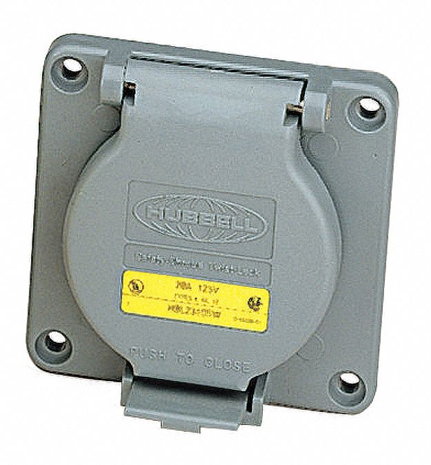 WATERTIGHT LOCKING RECPTACLE,50 A,BLACK