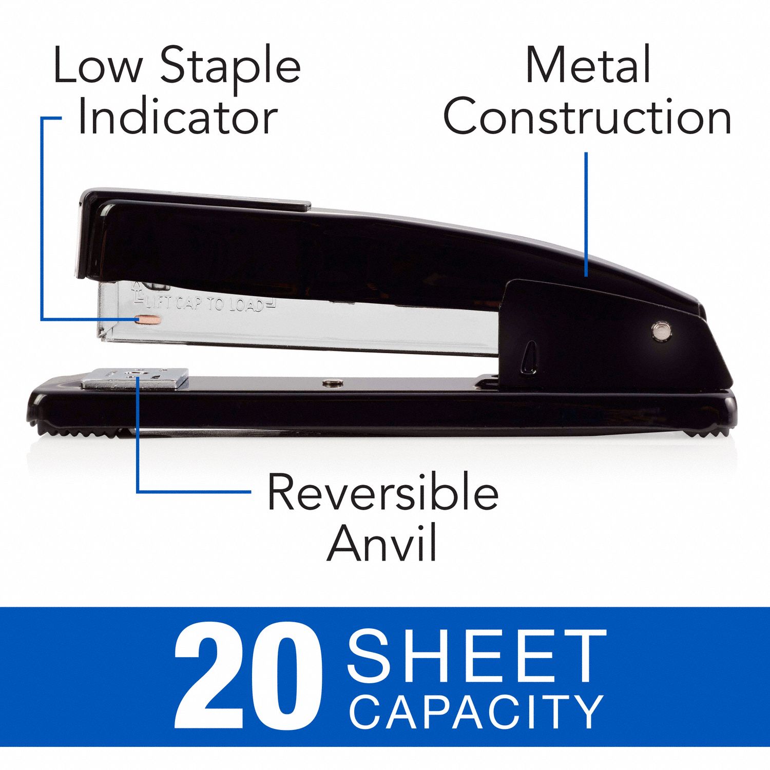 SWINGLINE Commercial Desk Stapler 20 Sheet Capacity, 4 in Throat Dp