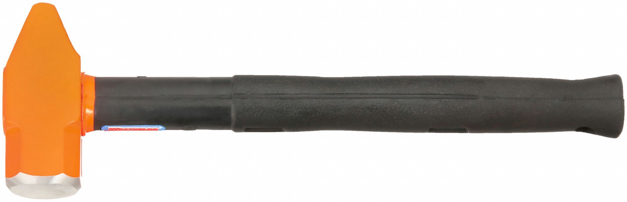 Cross Pein Hammer: Steel, Steel, 2 1/2 lb Head Wt, 1 1/2 in Face Dia, 16 in Overall Lg, Ribbed Grip