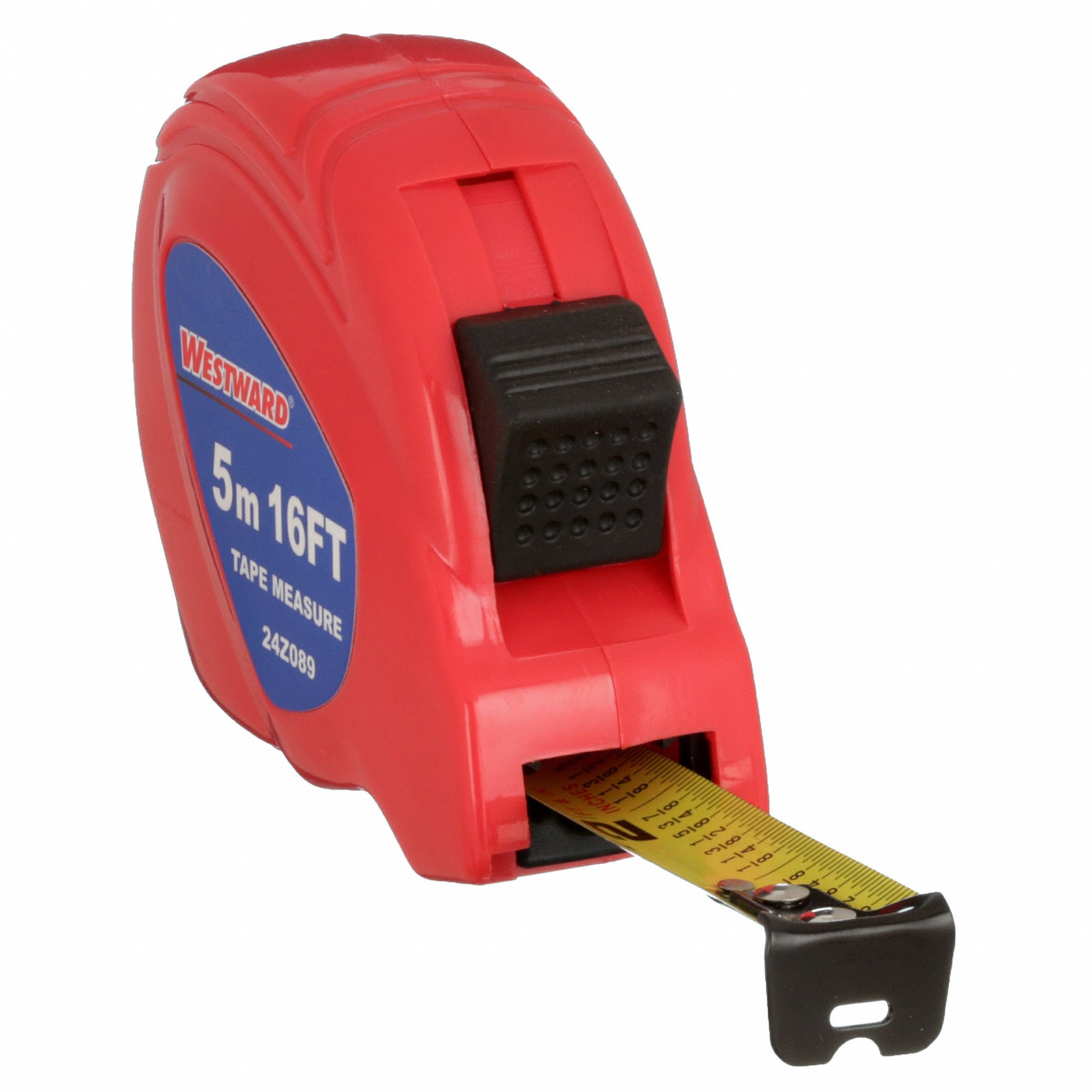 WESTWARD 16 ft Steel SAE Tape Measure, Red 24Z08924Z089 Grainger