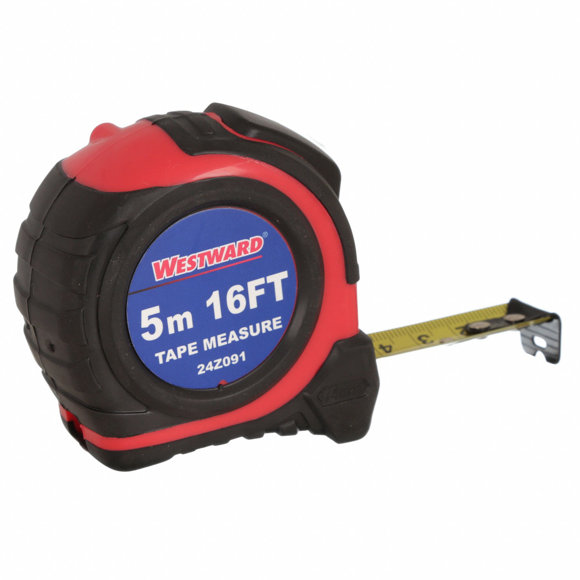 WESTWARD 16 ft Steel SAE/Metric Tape Measure, Black, Red 24Z09124Z091 Grainger