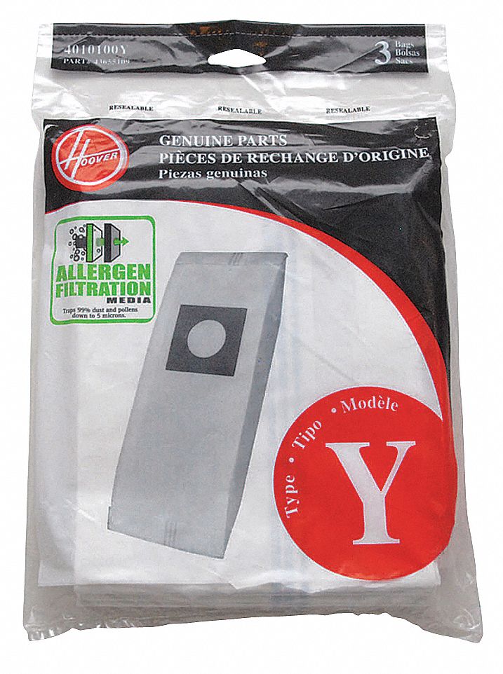 VACUUM BAG, FITS HOOVER BRAND, FITS CP50005 VACUUM MODELS, DRY, PAPER, 2-PLY, 3 PK