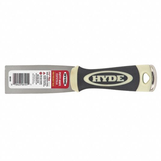 HYDE, 1 1/2 in Blade Wd, Carbon Steel, Putty Knife 24Z41206101