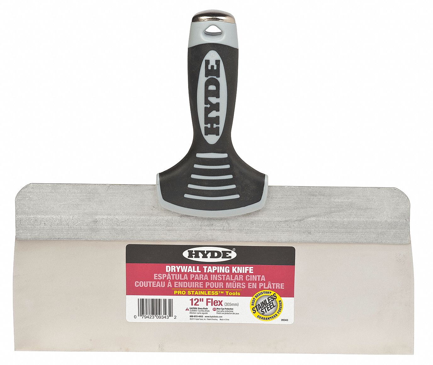 HYDE, 12 in Blade Wd, Stainless Steel, Taping Knife 24Z42409343