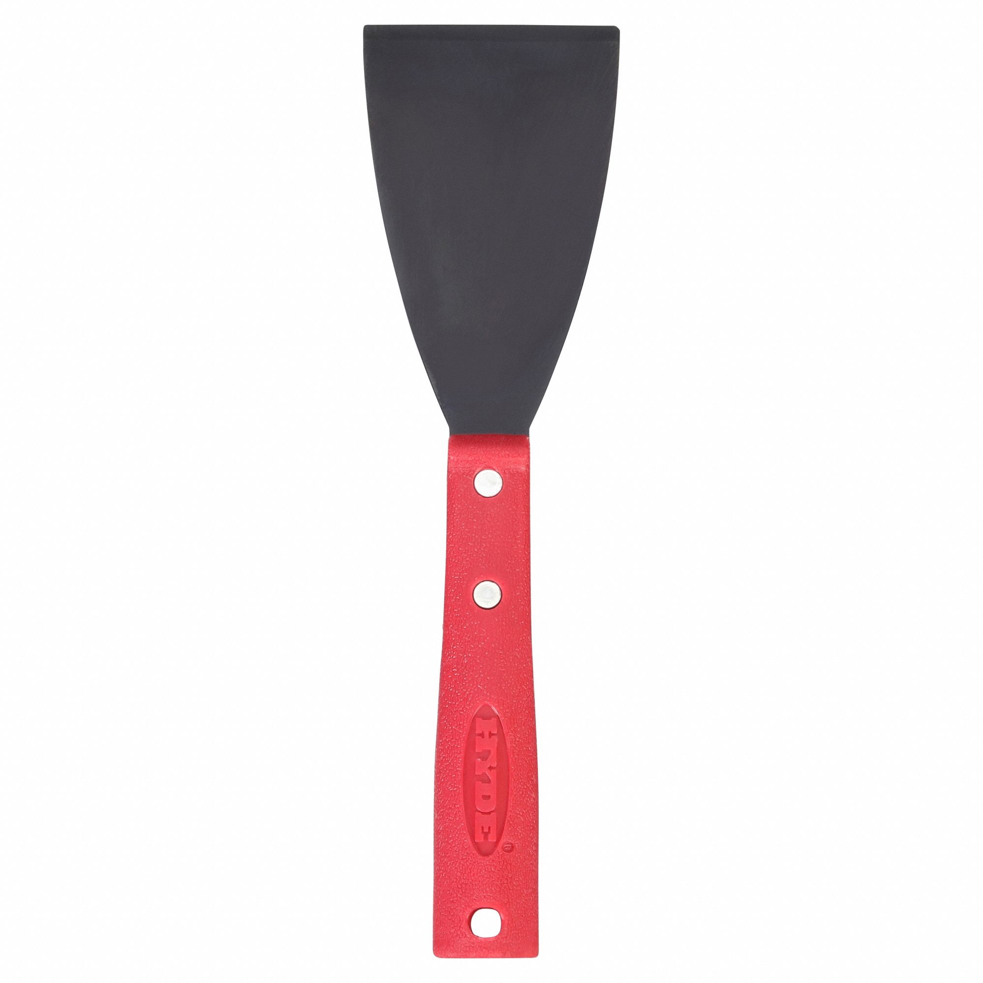 SCRAPER, CARBON STEEL BLADE, POLYPROPYLENE HANDLE, STIFF, STRAIGHT BLADE