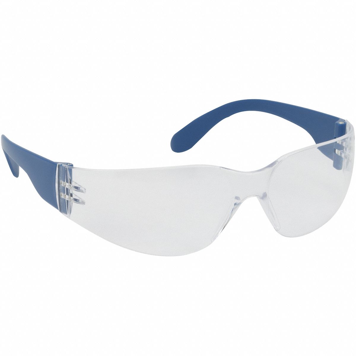 Safety Glasses: Clear Lens, Frameless, FogLess® 3Sixty™, Metal Detectable, Blue Frame, 1 PR
