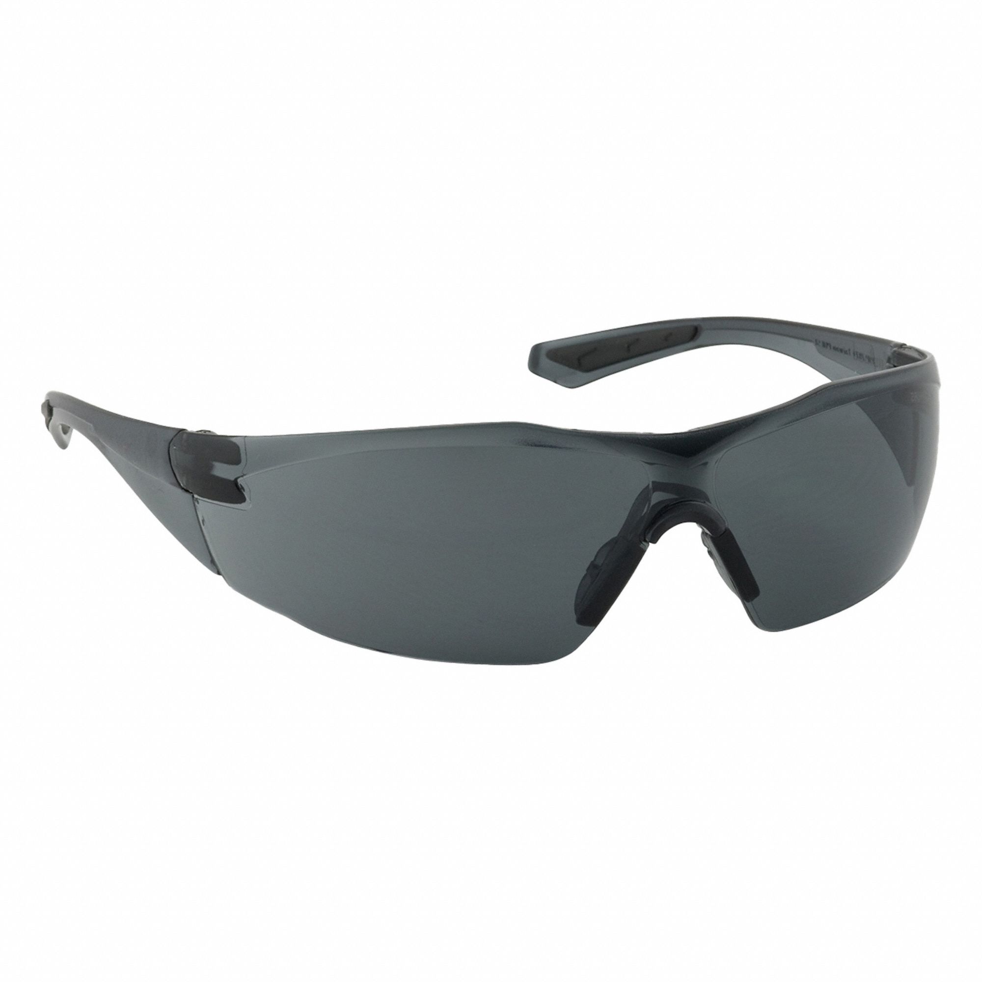 Safety Glasses: Gray Lens, Frameless, FogLess® 3Sixty™, Clear Frame, Pulse Series, 1 PR