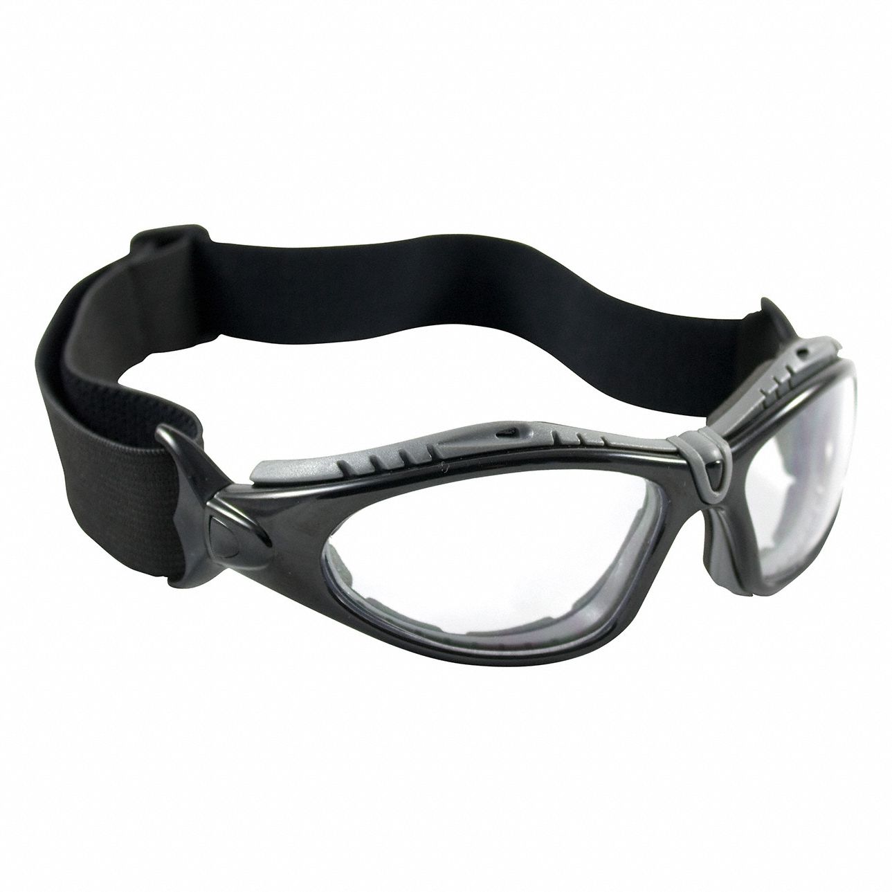 Safety Glasses: Clear Lens Color, FogLess® 3Sixty™/Scratch-Resistant, Black Frame Color, 1 PR