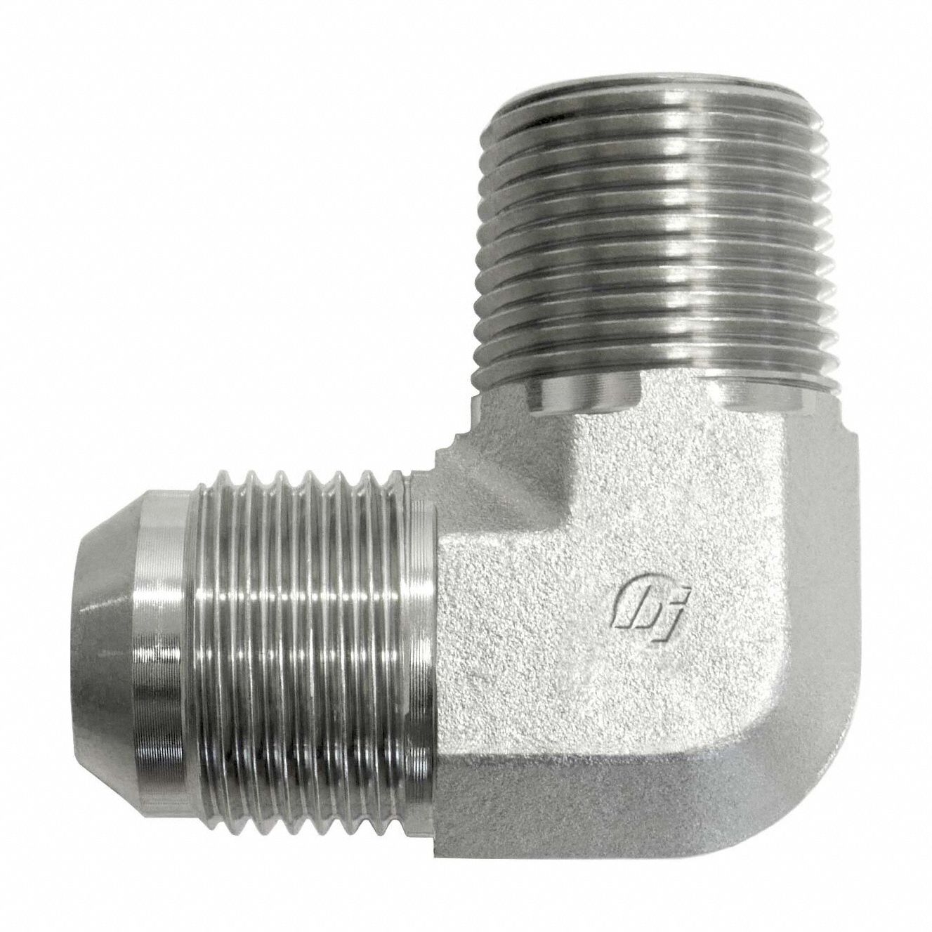 Stainless Hydraulic Adapter: 1-11-1/2/1-5/16"-12 Thread Size, 1 in x 1 in Fitting Size, Male x Male