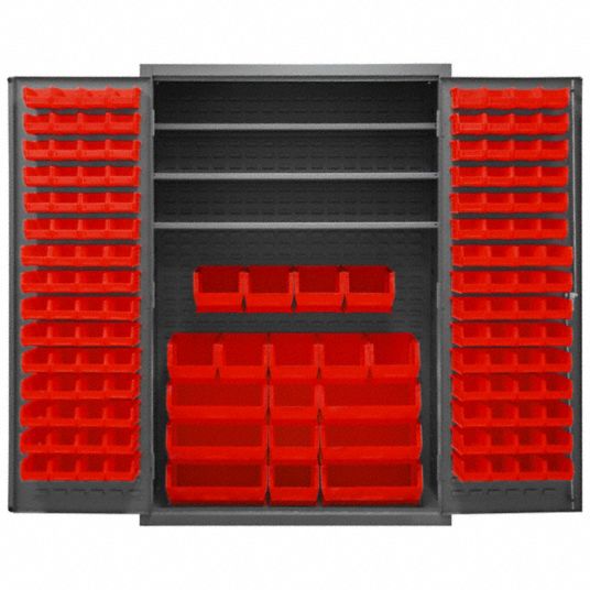 DURHAM MFG, 48 in x 24 in 72 in, 3 Shelves, Bin Cabinet - 36EZ77|2502 ...