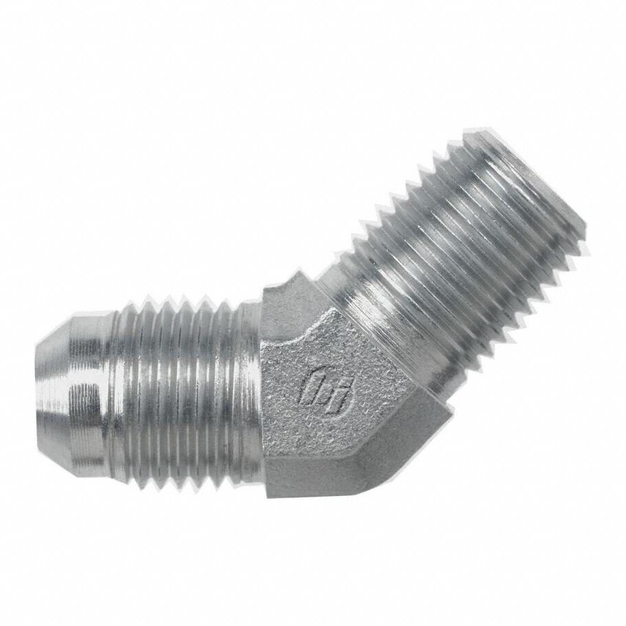 Stainless Hydraulic Adapter: 1-1/16"-12/3/4"-14 Thread Size, 3/4 in x 3/4 in Fitting Size, Rigid