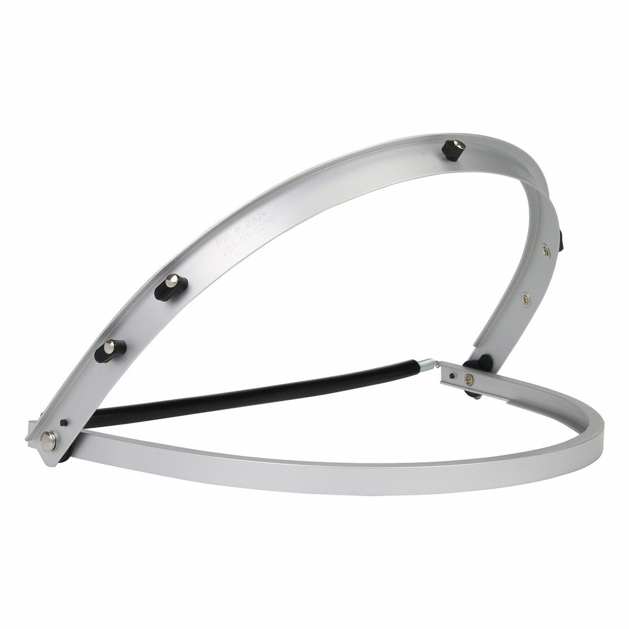 Face Shield Bracket: Slotted Attachment Type, Aluminum, Silver