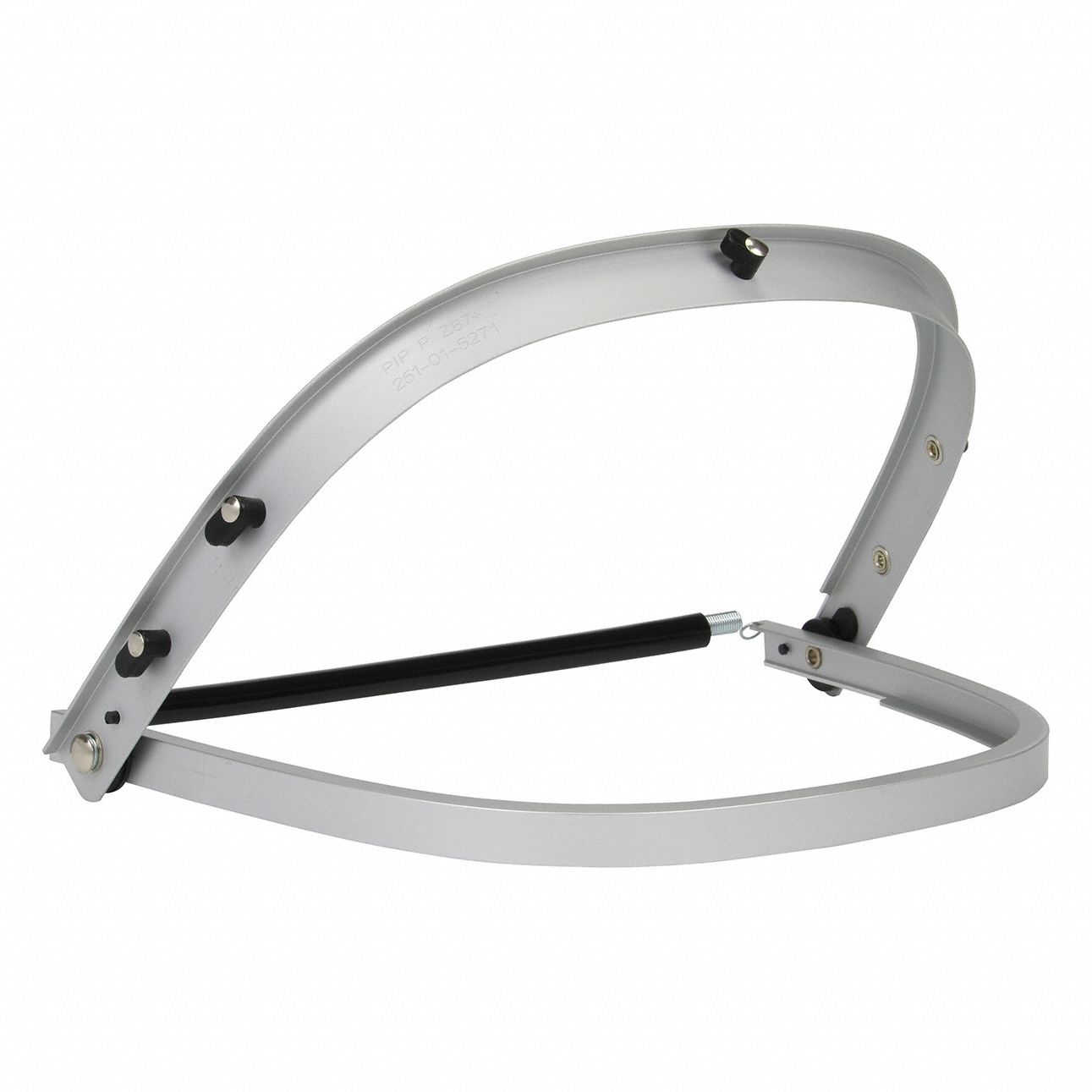 Face Shield Bracket: Slotted Attachment Type, Aluminum, Silver