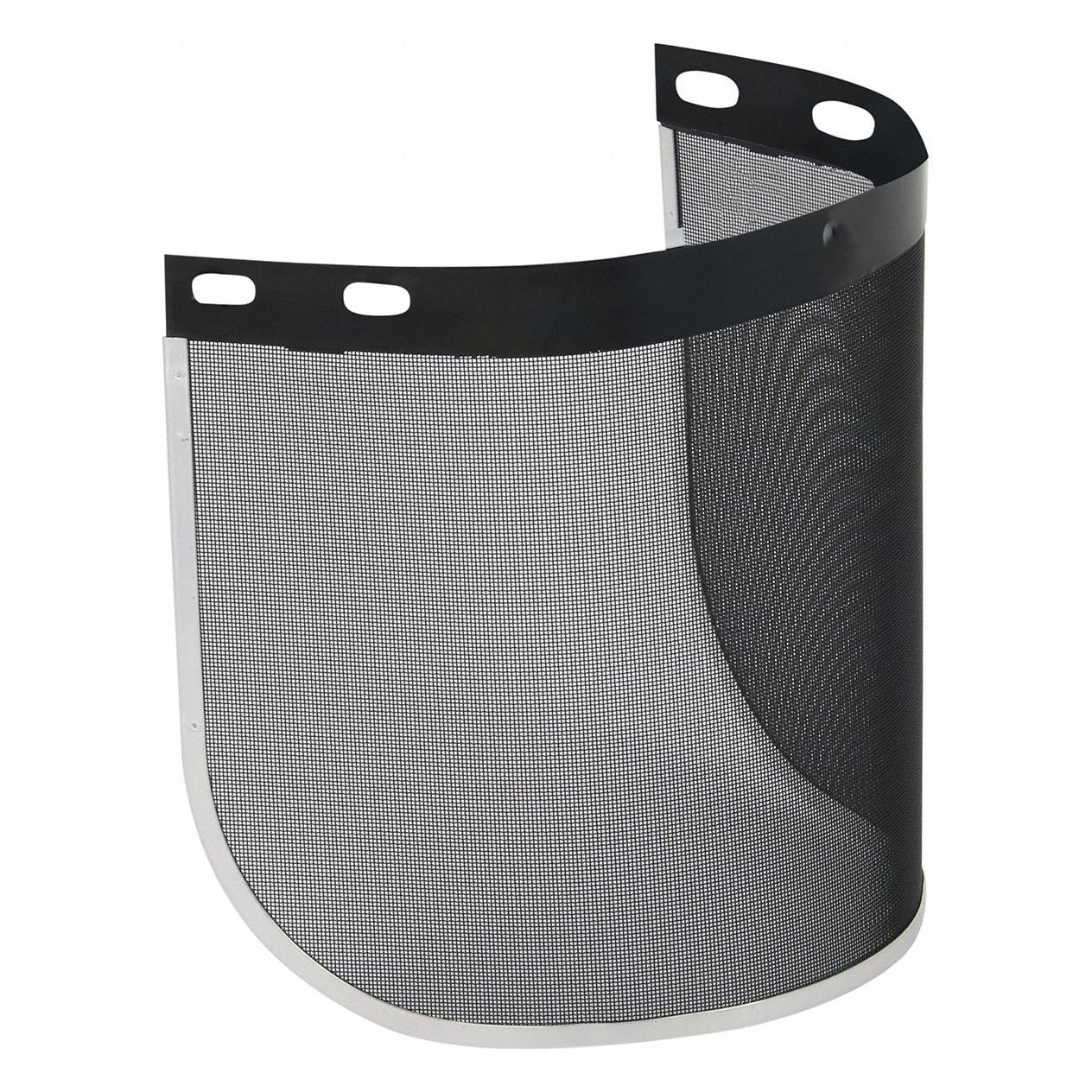 Face Shield Visor: 15 1/2 in Overall Wd, 8 in Overall Ht, Black, Anti-Fog, Steel Mesh