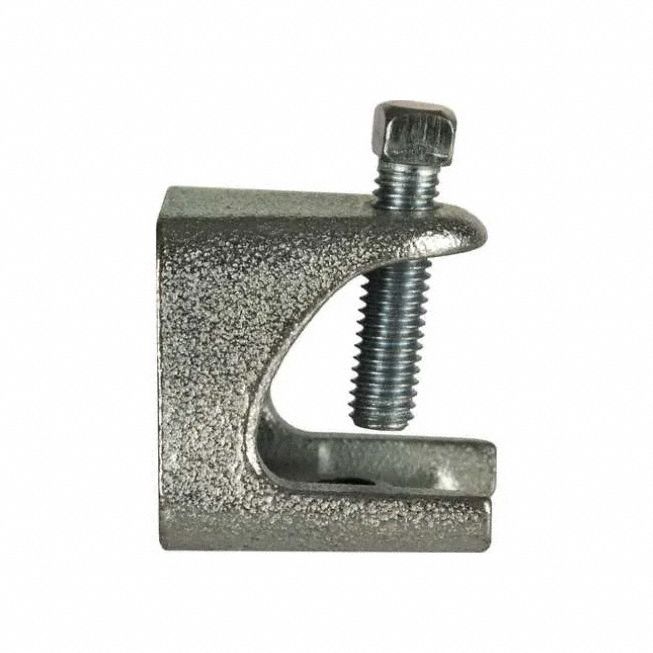 Beam Clamp: Malleable Iron, 1/2"-13 Thread Size, 2.33 in Overall Lg, 200 lb Load Capacity