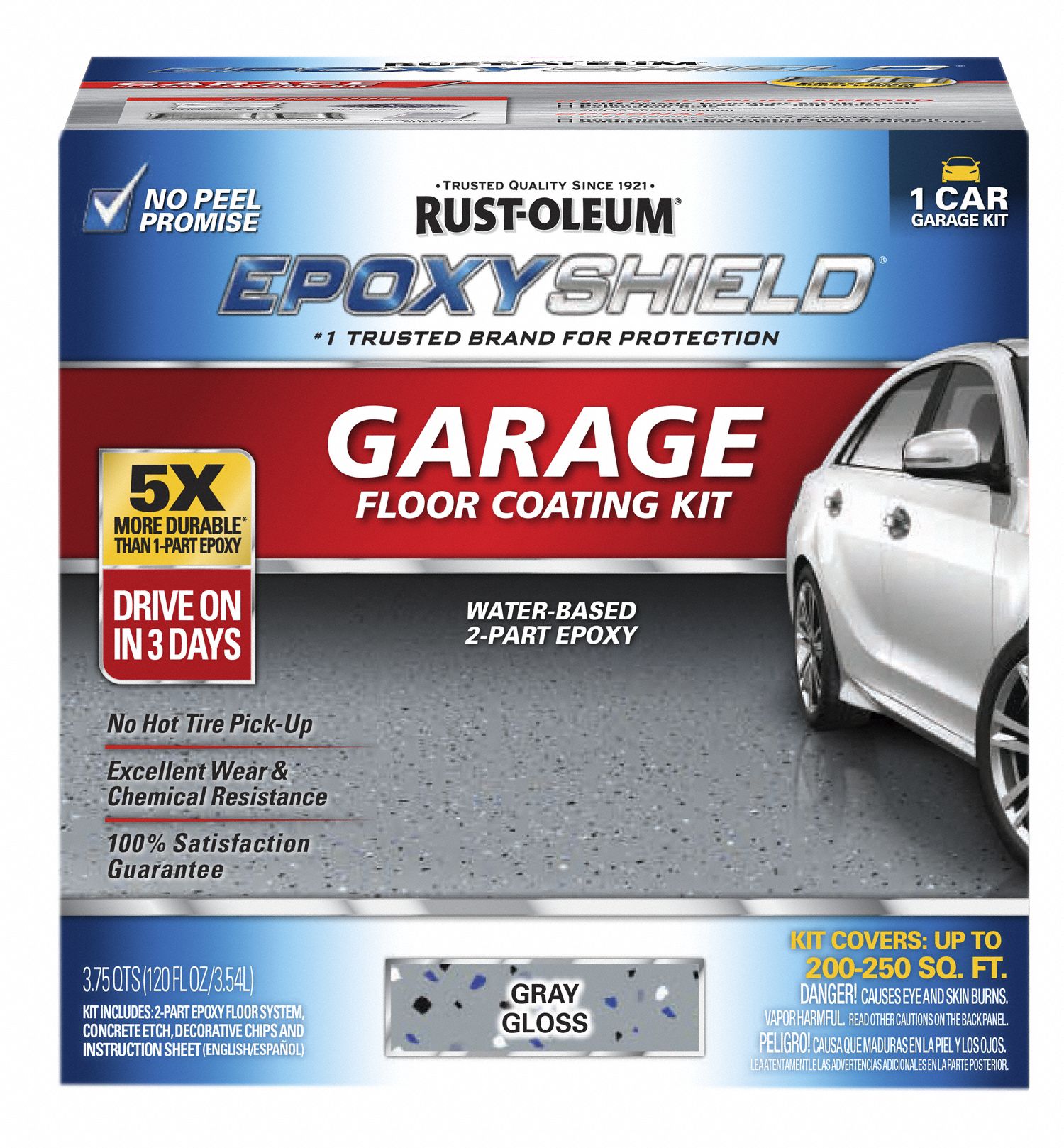 Garage Floor Kit: EpoxyShield, Epoxy Floor Coatings, Water, Amine Cured Epoxy, Base, Gray