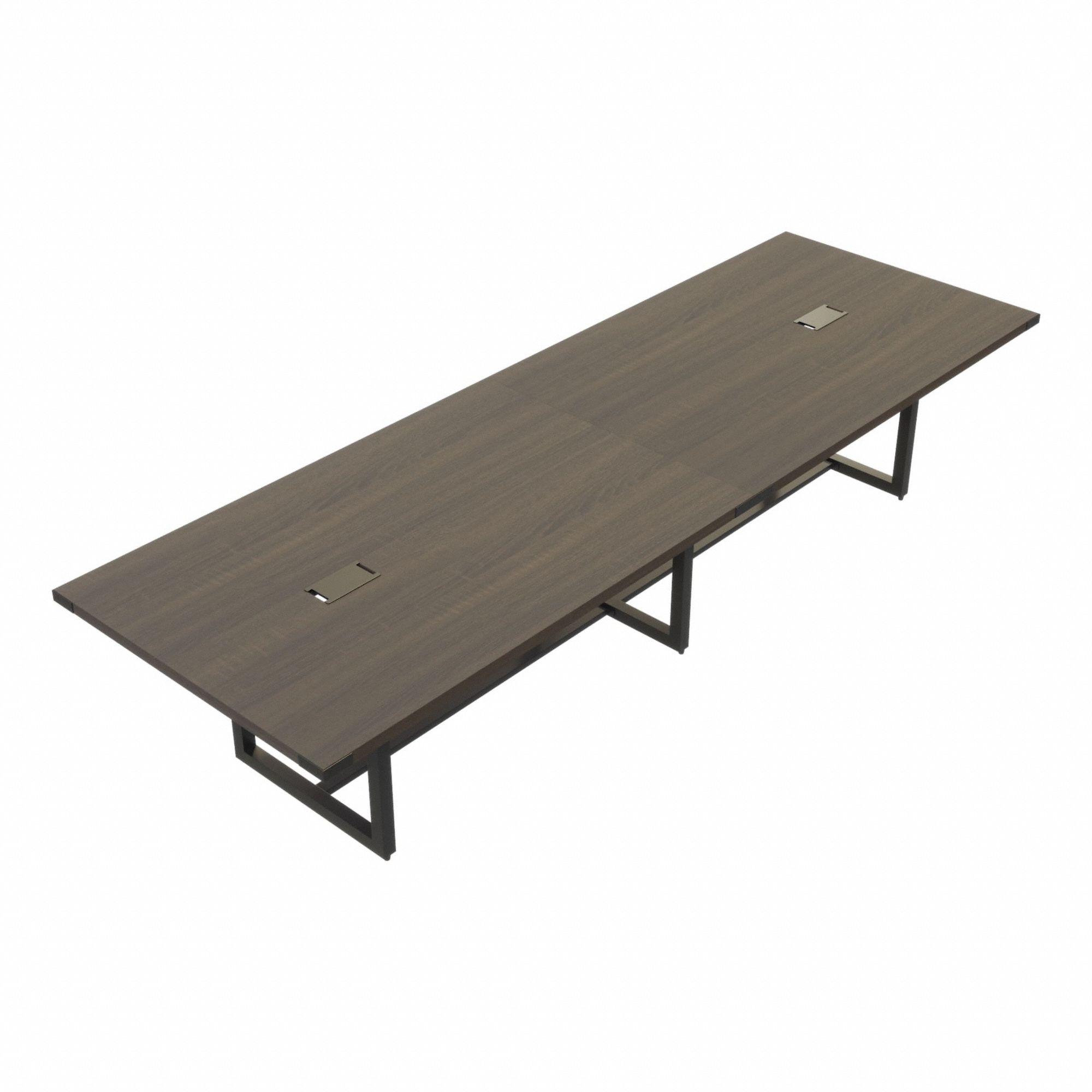Conference Table: Rectangle, Fiberboard, Southern Tobacco, 47 1/4 in Overall Lg, Steel