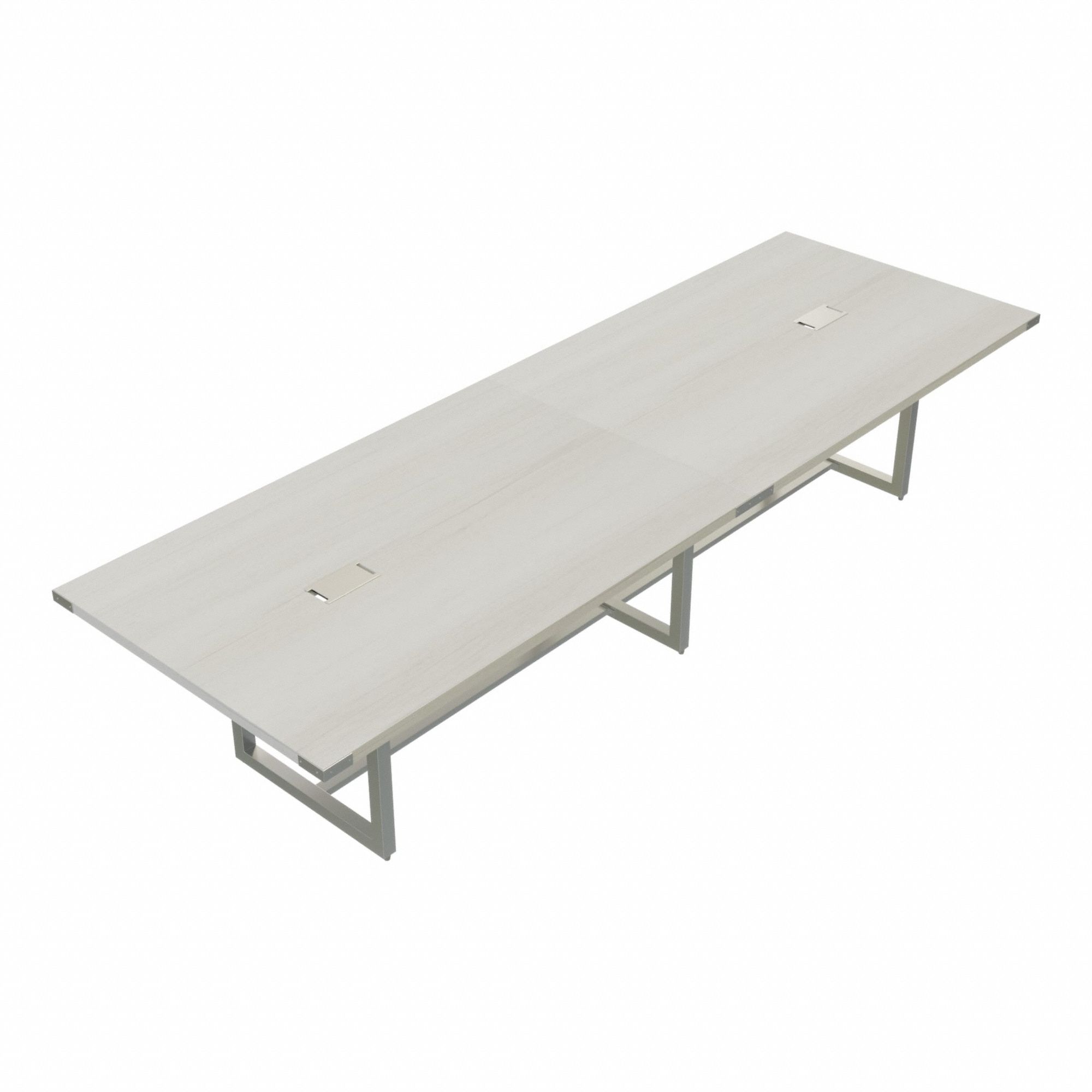 Conference Table: Rectangle, Fiberboard, White Ash, 47 1/4 in Overall Lg, 144 in Overall Wd