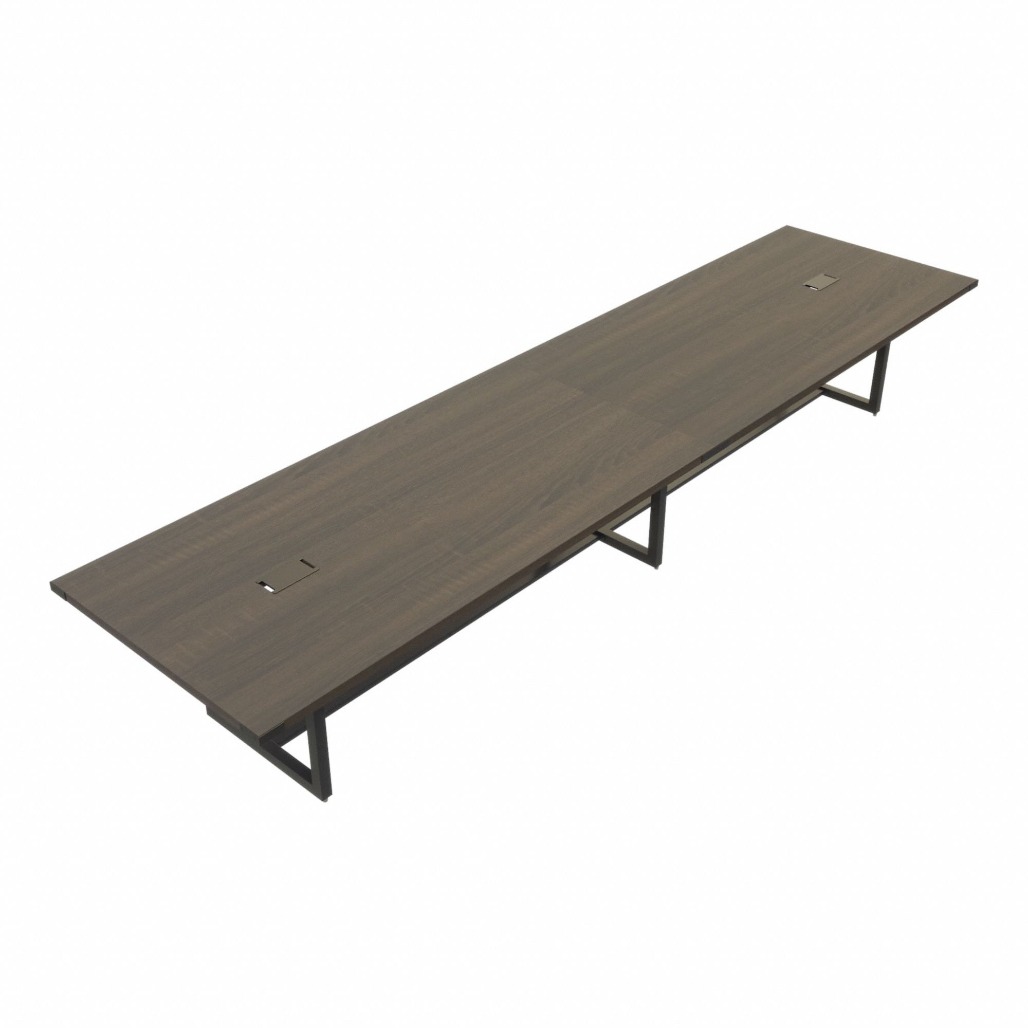 Conference Table: Rectangle, Fiberboard, Southern Tobacco, 47 1/4 in Overall Lg, Steel