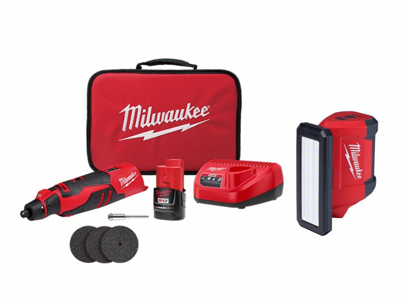 M12 Rotary Tool Kit + M12 Flood Light