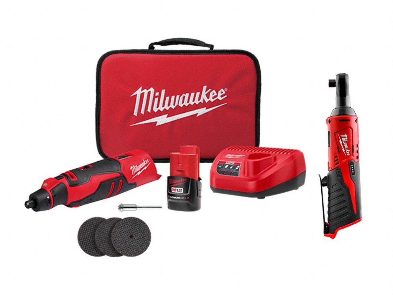 M12 Rotary Tool Kit + M12 3/8 Ratchet