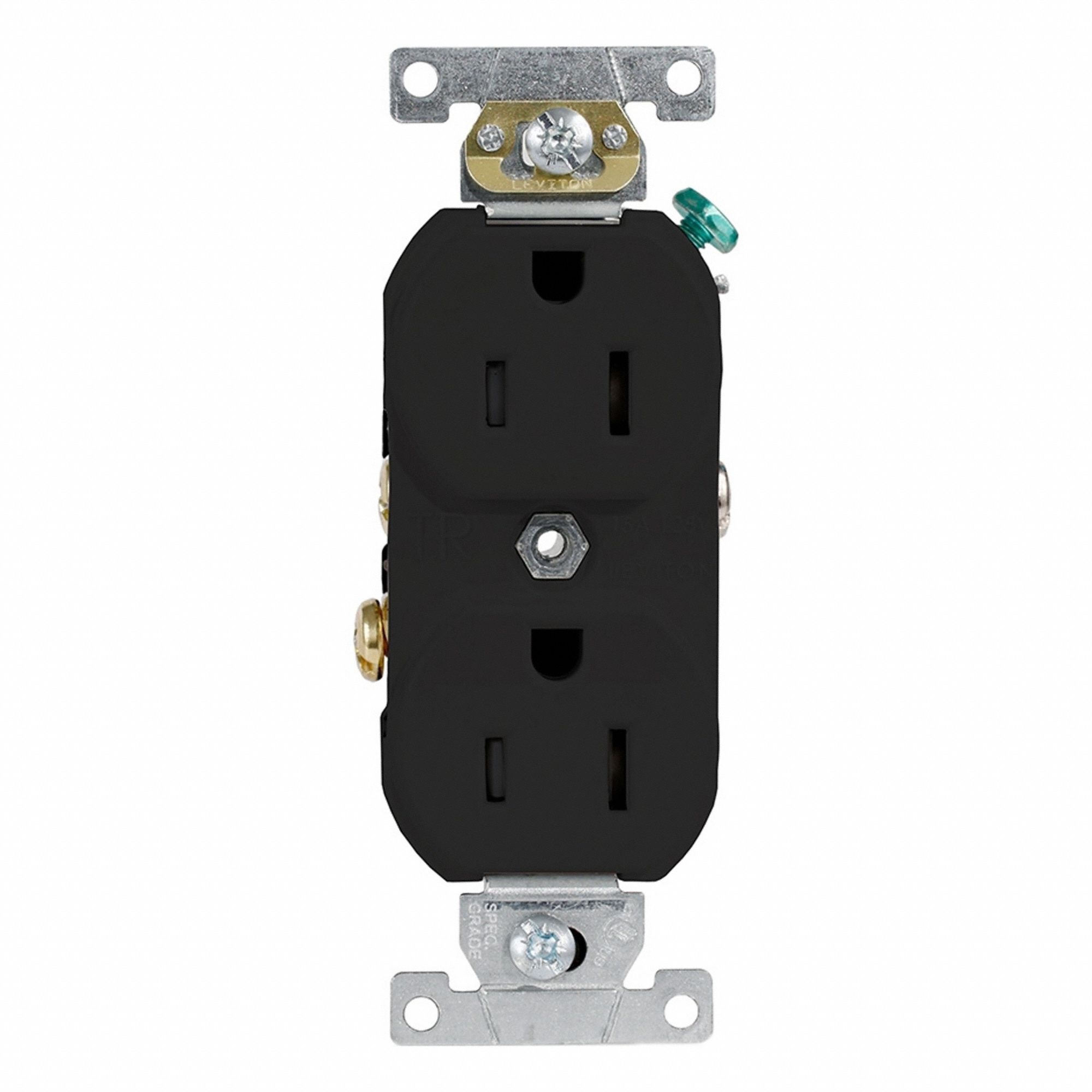 Duplex Rec 15A 125V TR Blk