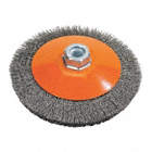 SAUCER CUP BRUSH, CRIMPED WIRE, 5/8