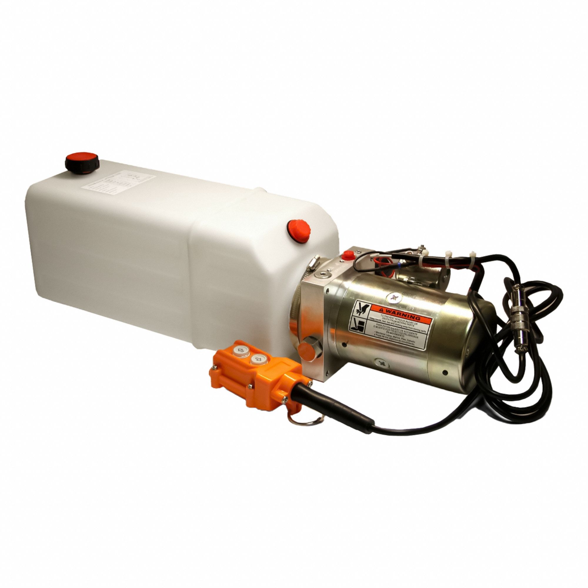 Hydraulic Power Unit: 1.3 gpm, 2, 500 psi Max. Pressure, 1 gal Reservoir Capacity, 12V DC, Poly