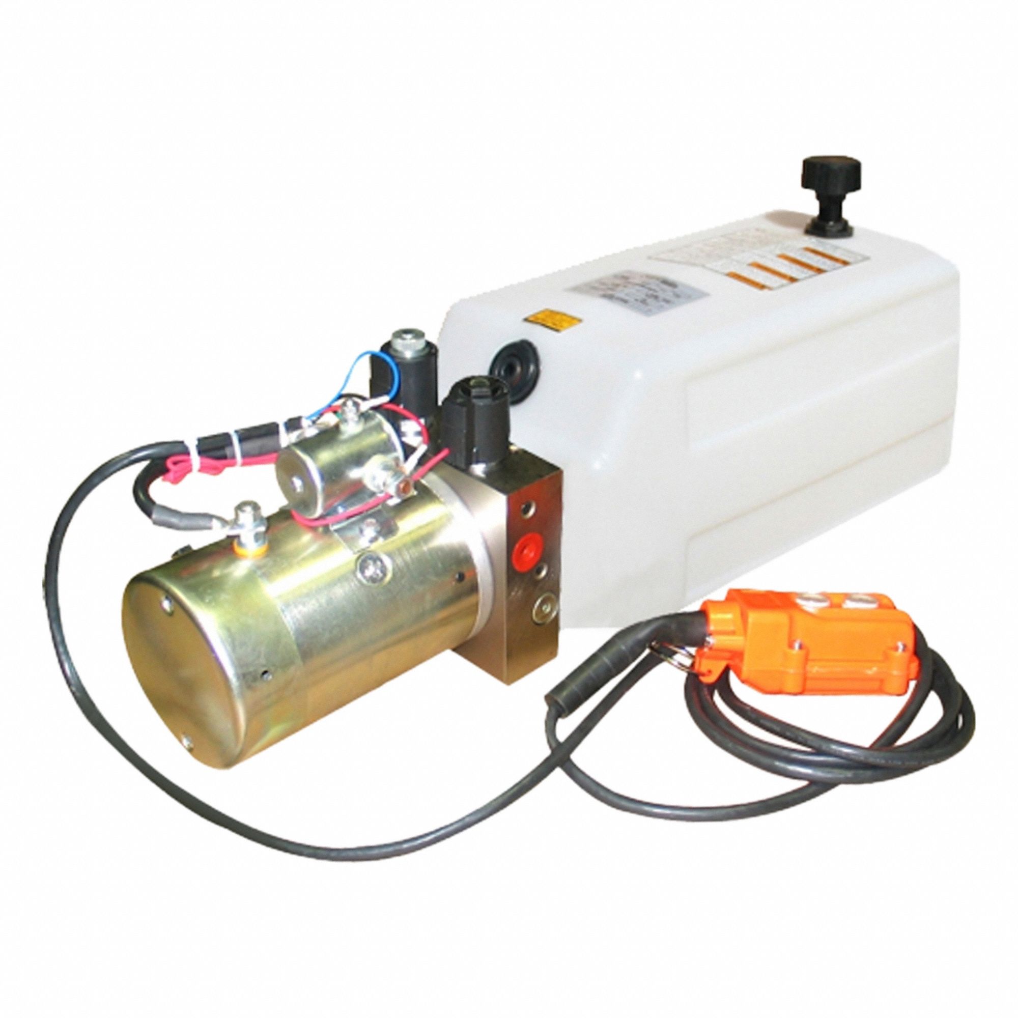 Hydraulic Power Unit: 1.3 gpm, 2, 500 psi Max. Pressure, 1 gal Reservoir Capacity, 12V DC, Poly