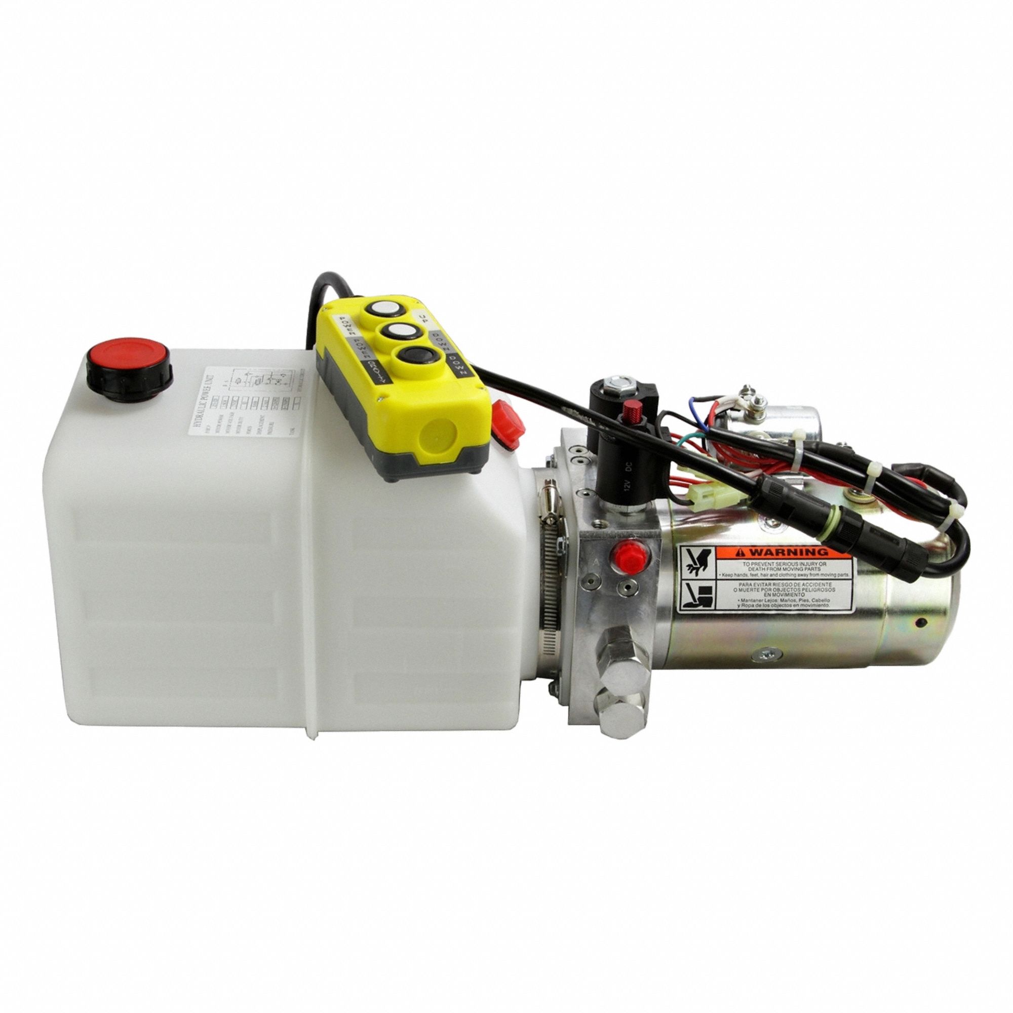 Hydraulic Power Unit: 1.3 gpm, 3, 200 psi Max. Pressure, 5 qt Reservoir Capacity, 12V DC, Poly