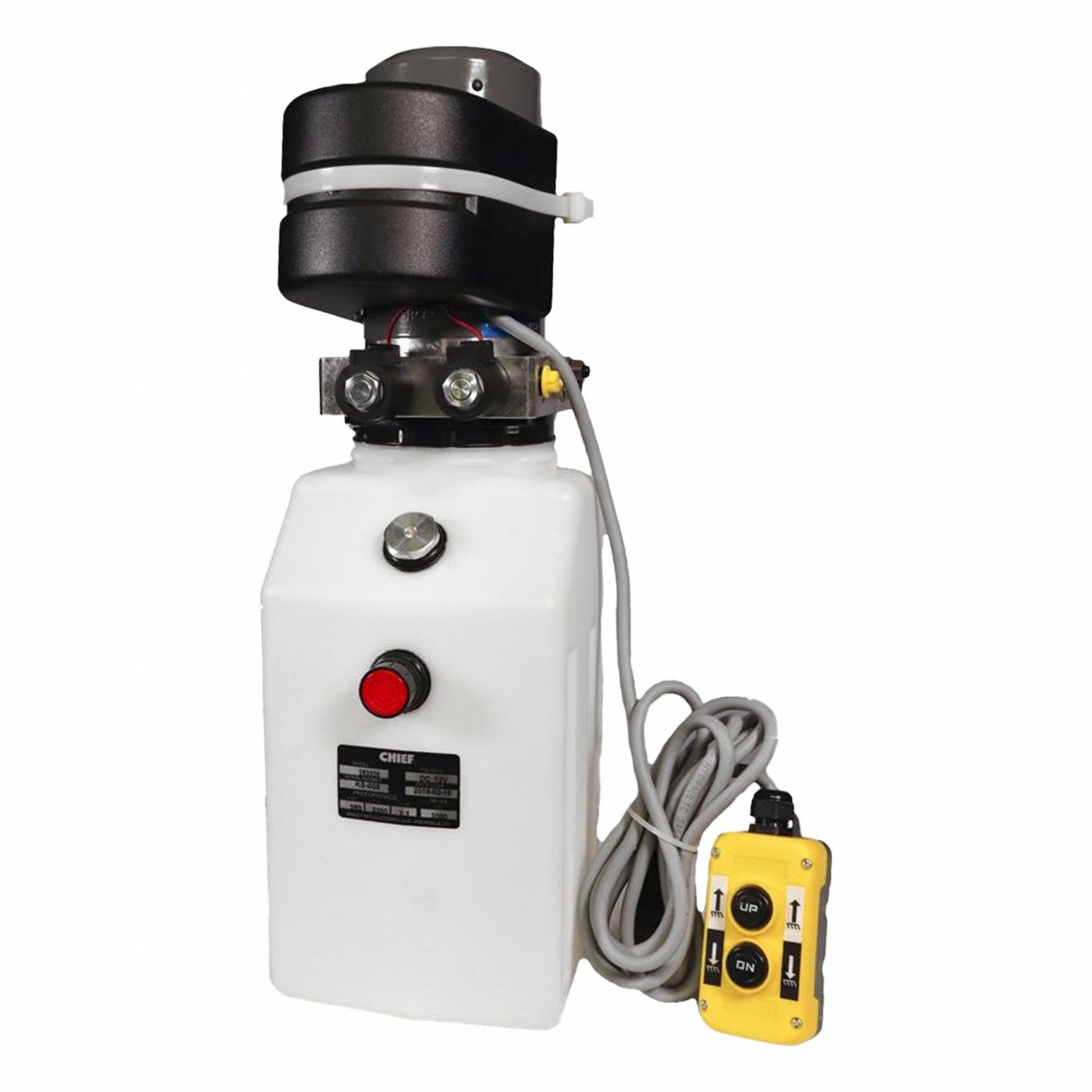 Hydraulic Power Unit: 1.2 gpm, 2, 800 psi Max. Pressure, 8 qt Reservoir Capacity, 12V DC, Poly