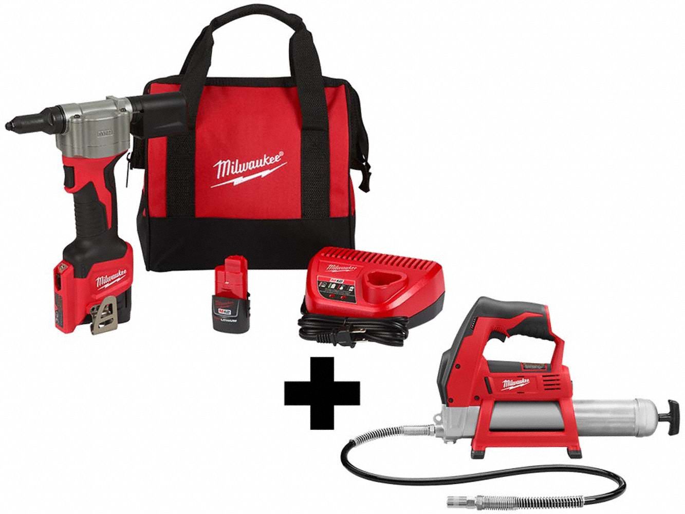 M12 Rivet Tool Kit, M12 Grease Gun Grainger