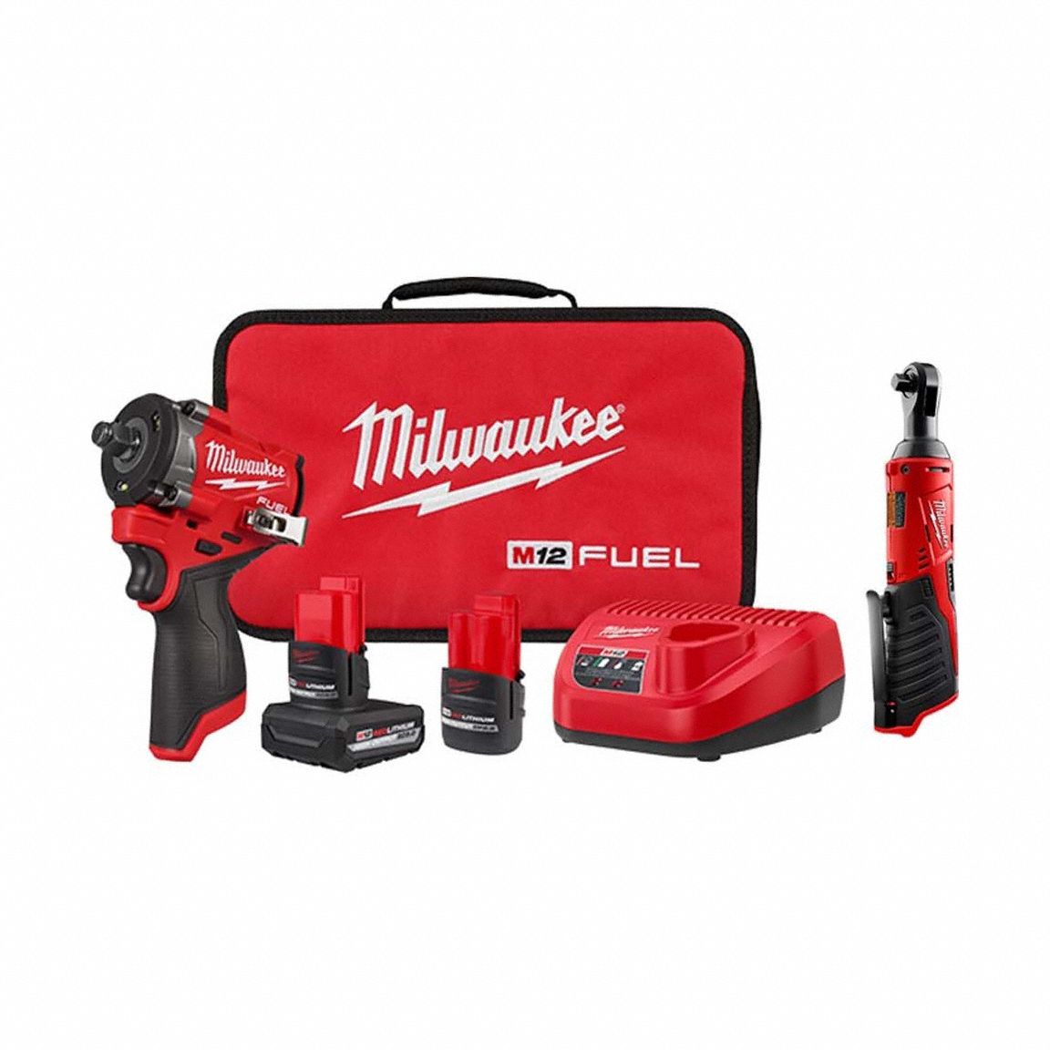 M12 FUEL Impact Wrench Kit + M12 Ratchet