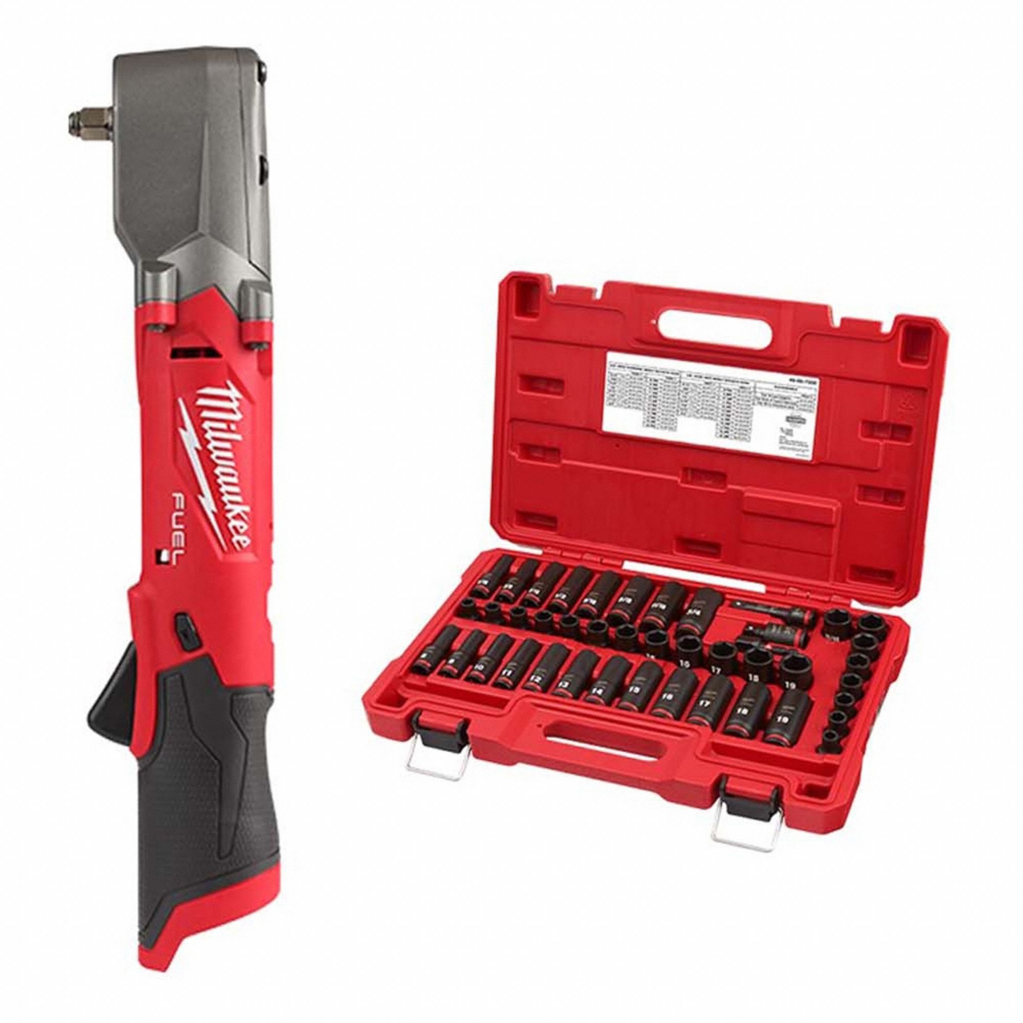 Impact Wrench Kit: 3/8 in Drive Size, 220 ft-lb Fastening Torque, Brushless, 12 V DC Volt