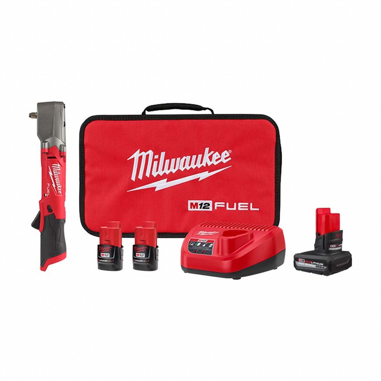 Impact Wrench Kit: 3/8 in Drive Size, 220 ft-lb Fastening Torque, Brushless, 12 V DC Volt