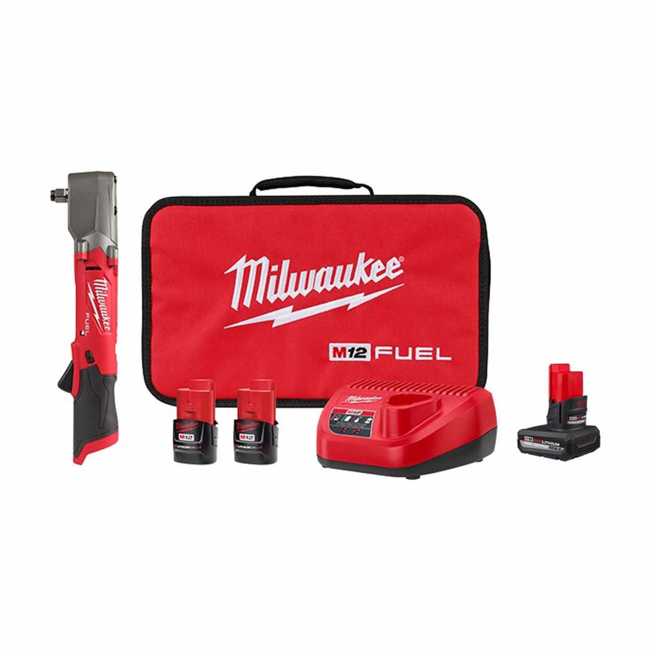 Impact Wrench Kit: 1/2 in Drive Size, 220 ft-lb Fastening Torque, Brushless, 12 V DC Volt