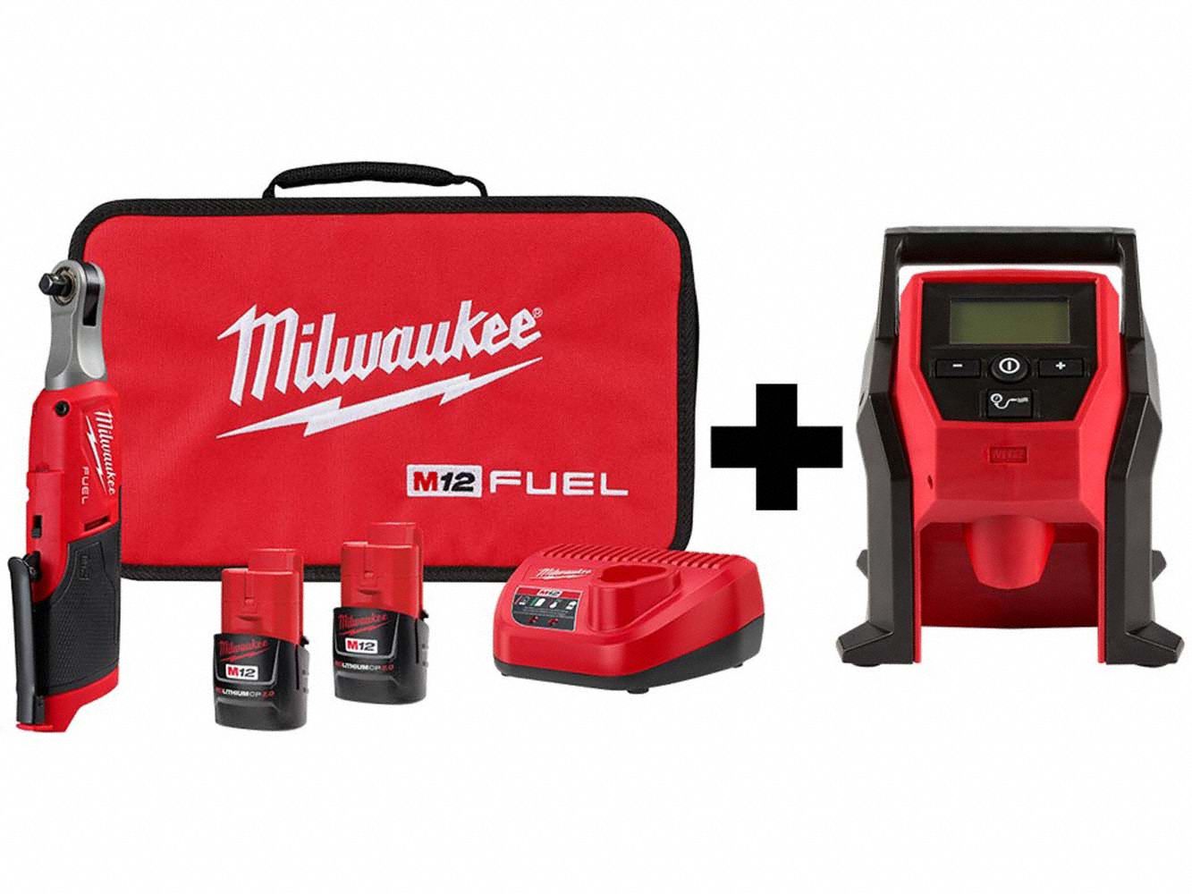 M12 FUEL 3/8 HS Ratchet,  M12 CP Inflator