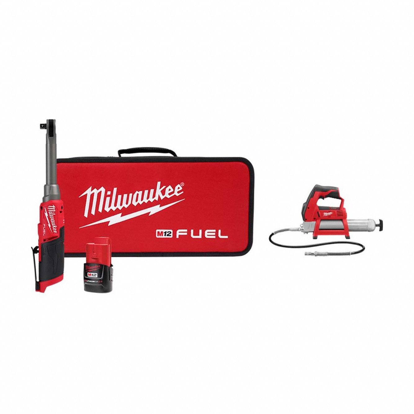 Tool Combination Kit: 2 Tools, Grease Gun/Ratchet, 12 V DC Volt, Battery Included, M12™