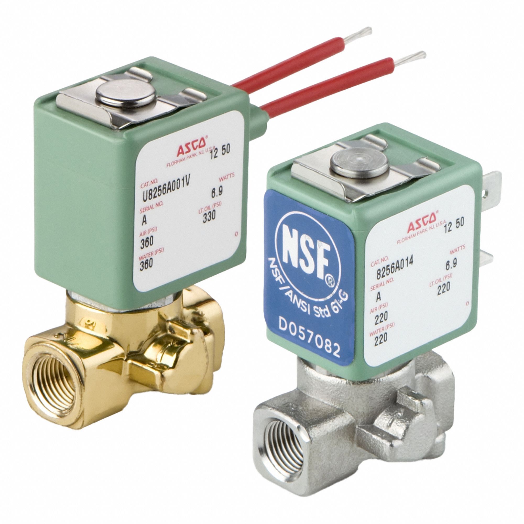 SOLENOID VALVE: 2-WAY, NORMALLY CLOSED, ⅛ IN PIPE, 110V AC/120V AC, OPEN FRAME, COMPACT