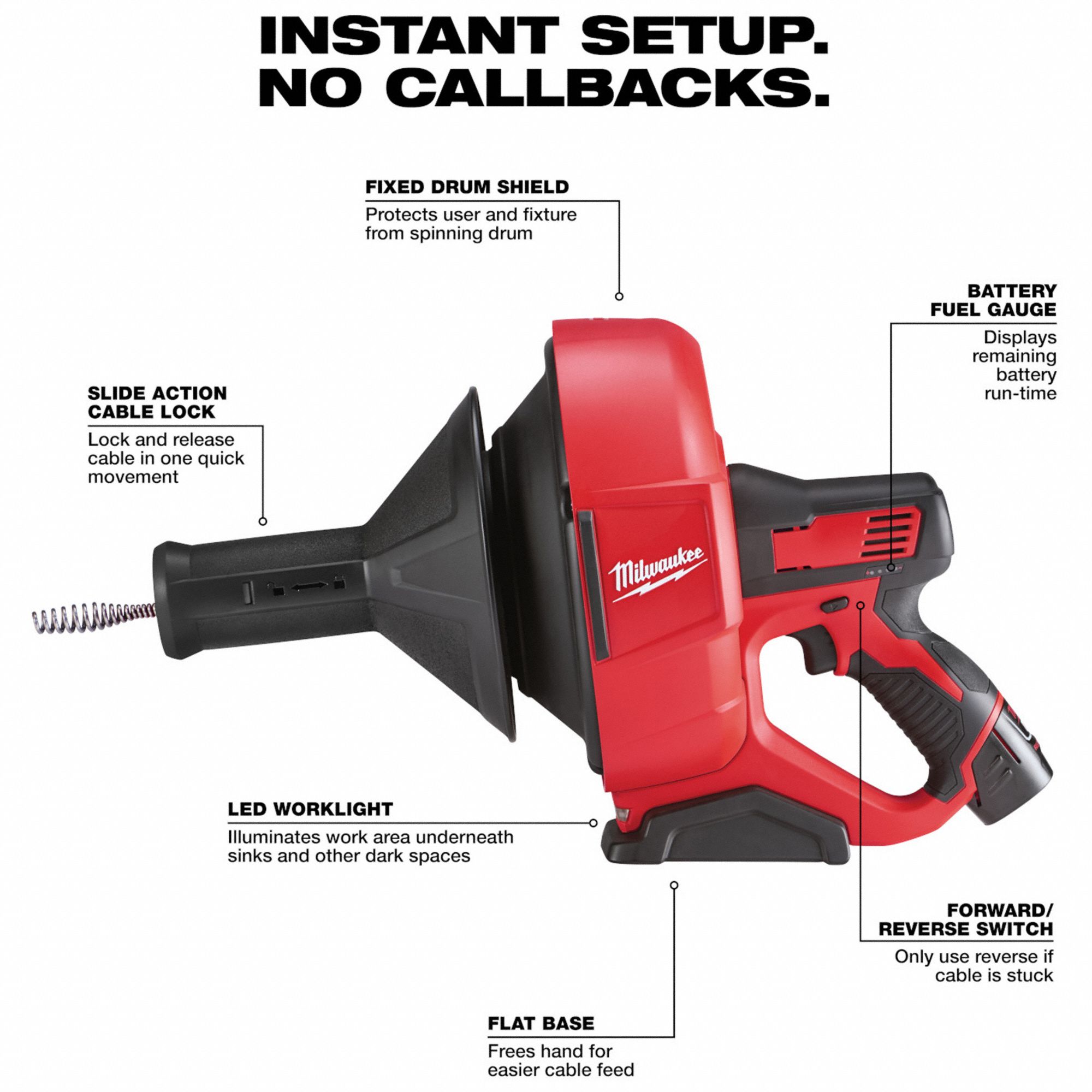 Milwaukee 12v 2025 drain snake