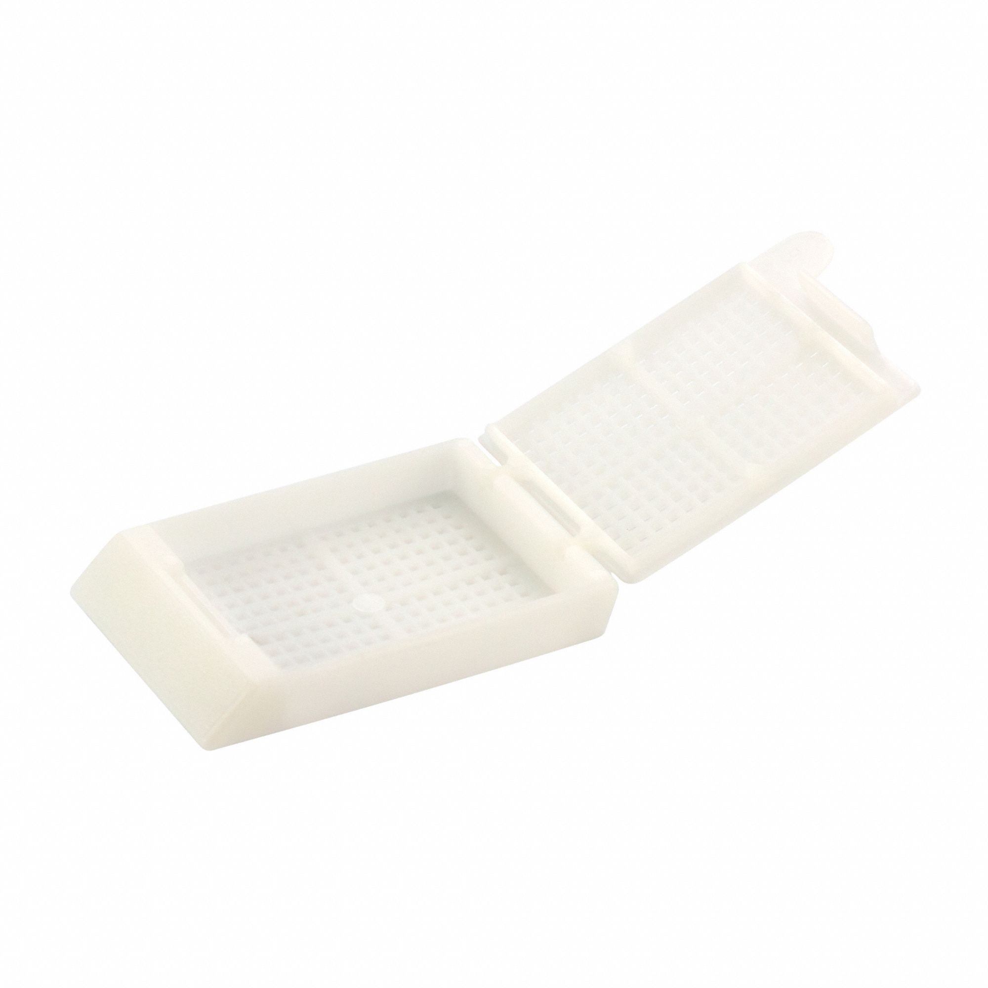 Biopsy Cassettes: White, Polyoxymethylene, 1.65 in Overall Lg, 1.12 in Overall Wd