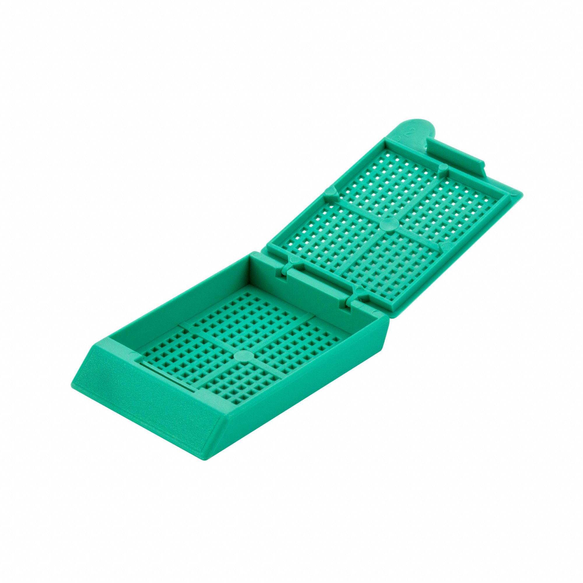 Biopsy Cassettes: Turquoise, Polyoxymethylene, 1.65 in Overall Lg, 1.12 in Overall Wd