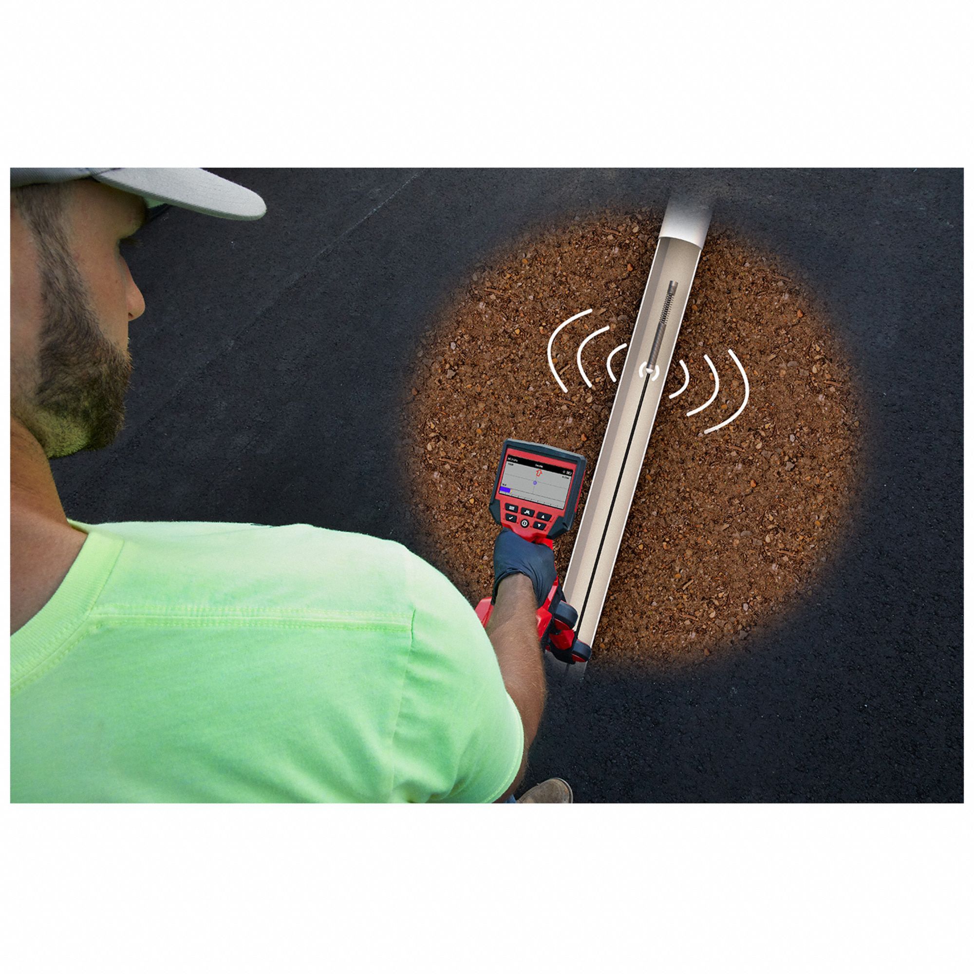 MILWAUKEE Pipe Locator Kit 33 kHz_512 Hz_640 Hz Sonde Freq, 4 3/10 in