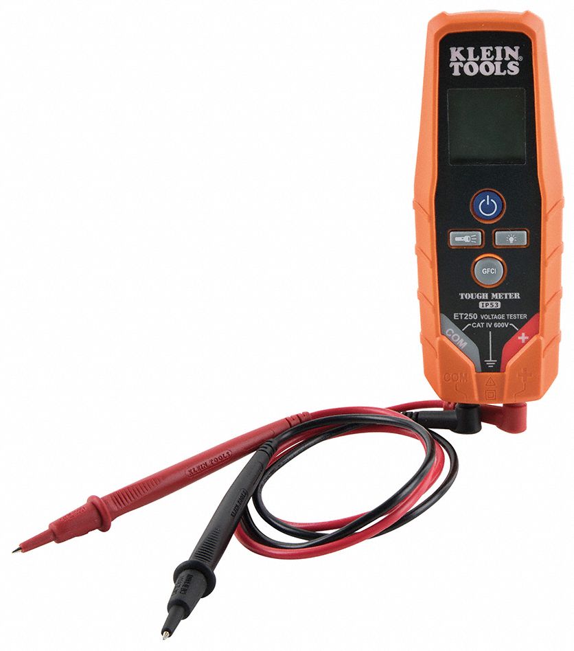 KLEIN TOOLS Voltage and Continuity Tester 0 to 600 AC V, 2 to 600 DC V, Digital LCD, CAT III