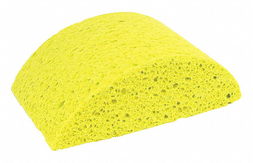 SPONGE, ROUNDED BACK, YELLOW, 6-3/4 IN, CELLULOSE, 24 UNITS