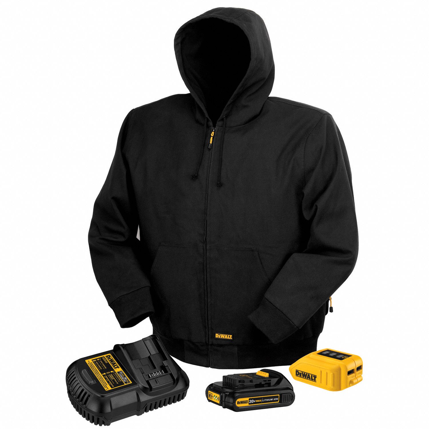 DEWALT Heated Jacket, L, Men's, Black - 25AX13|DCHJ061C1-L - Grainger