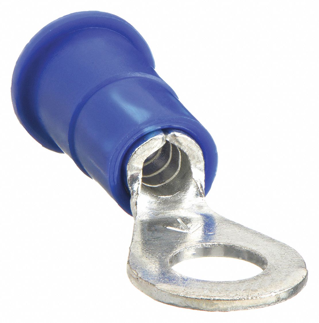 Ring Terminal: Blue, Vinyl Insulation, #8 Stud Size, 16 AWG to 14 AWG Wire Sizes, 600 V