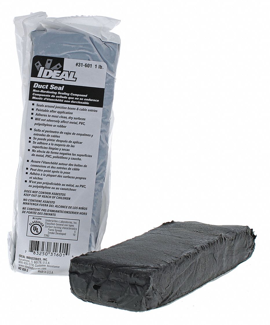 Ideal Dark Gray Duct Seal 1 Lb Block Pk 10 25c077 31 601 Grainger